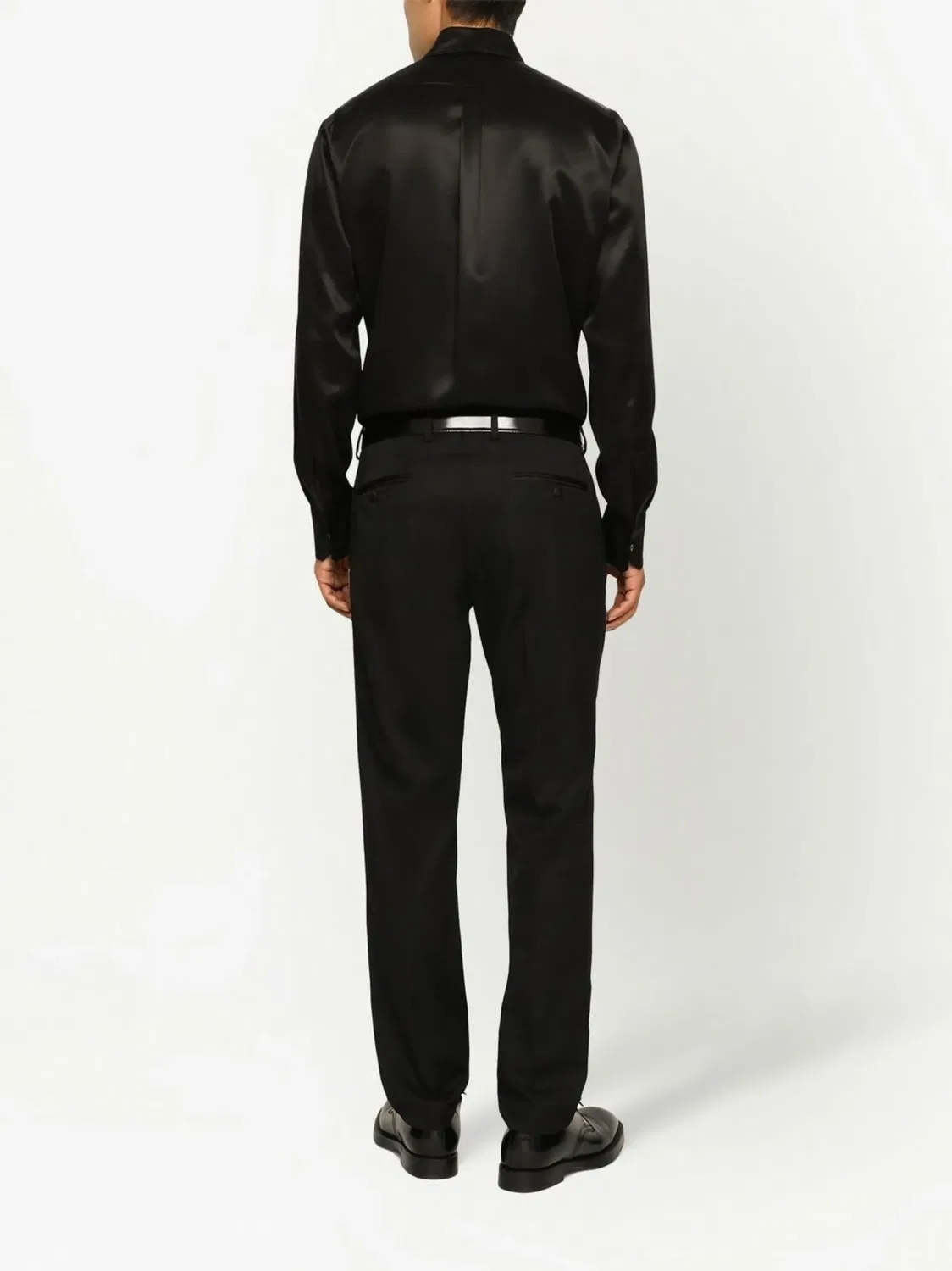 Сатиновая рубашка с пуговицами Dolce & Gabbana, черный — фото 4