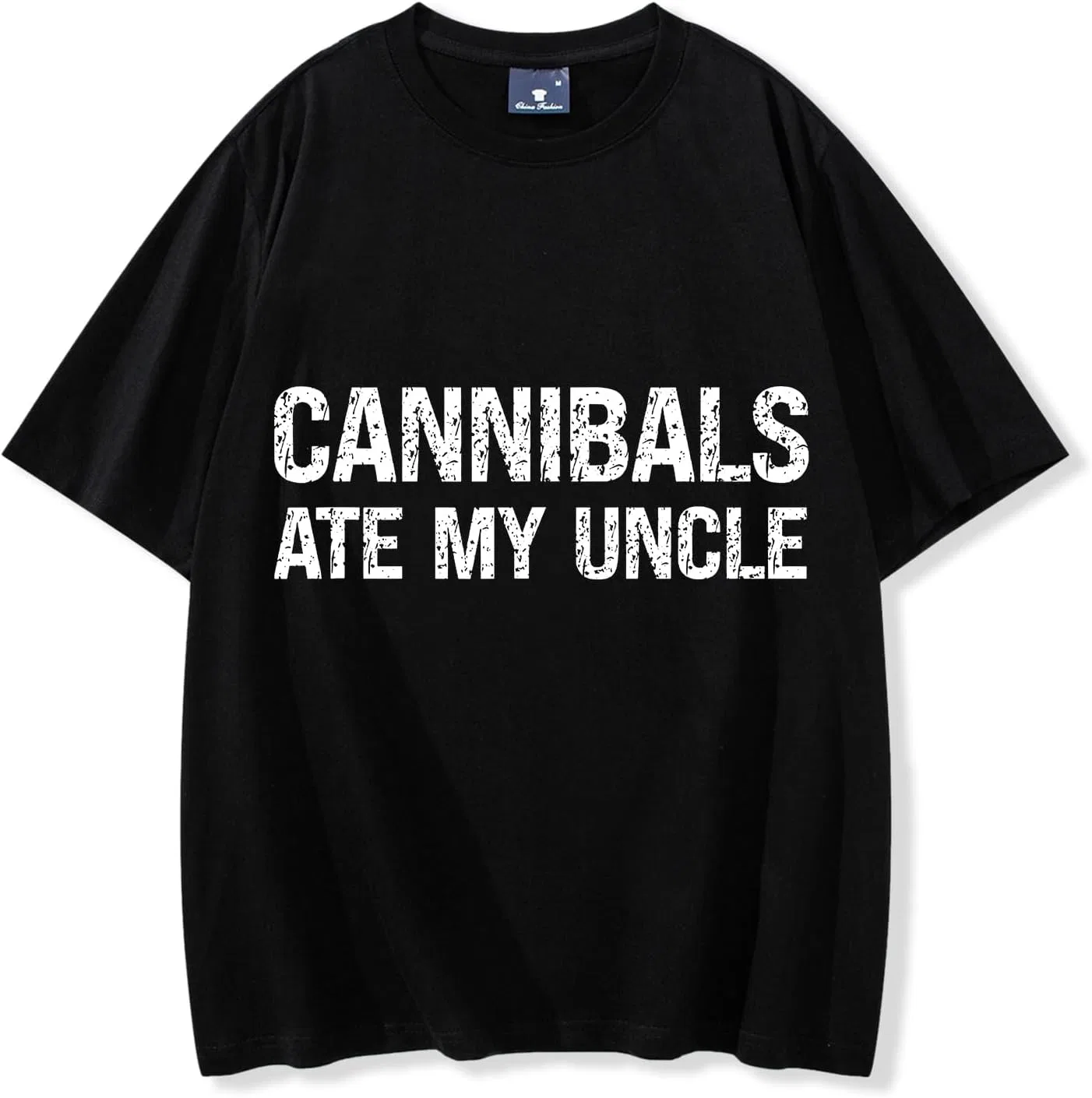 Женская футболка с принтом Cannibals Ate My Uncle, Black