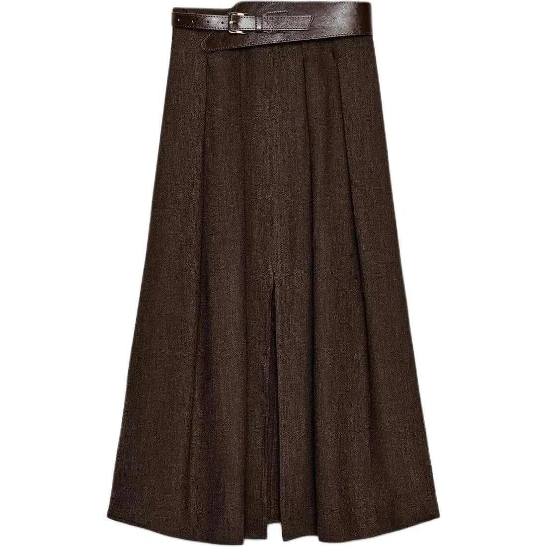 Женская длинная юбка миди повседневная Brown ZARA, Brown