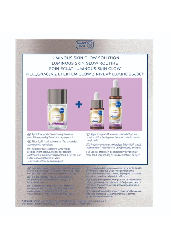 Набор косметики Luminous630 skin glow routine, бренд Nivea, 145 мл, прозрачный — фото 4