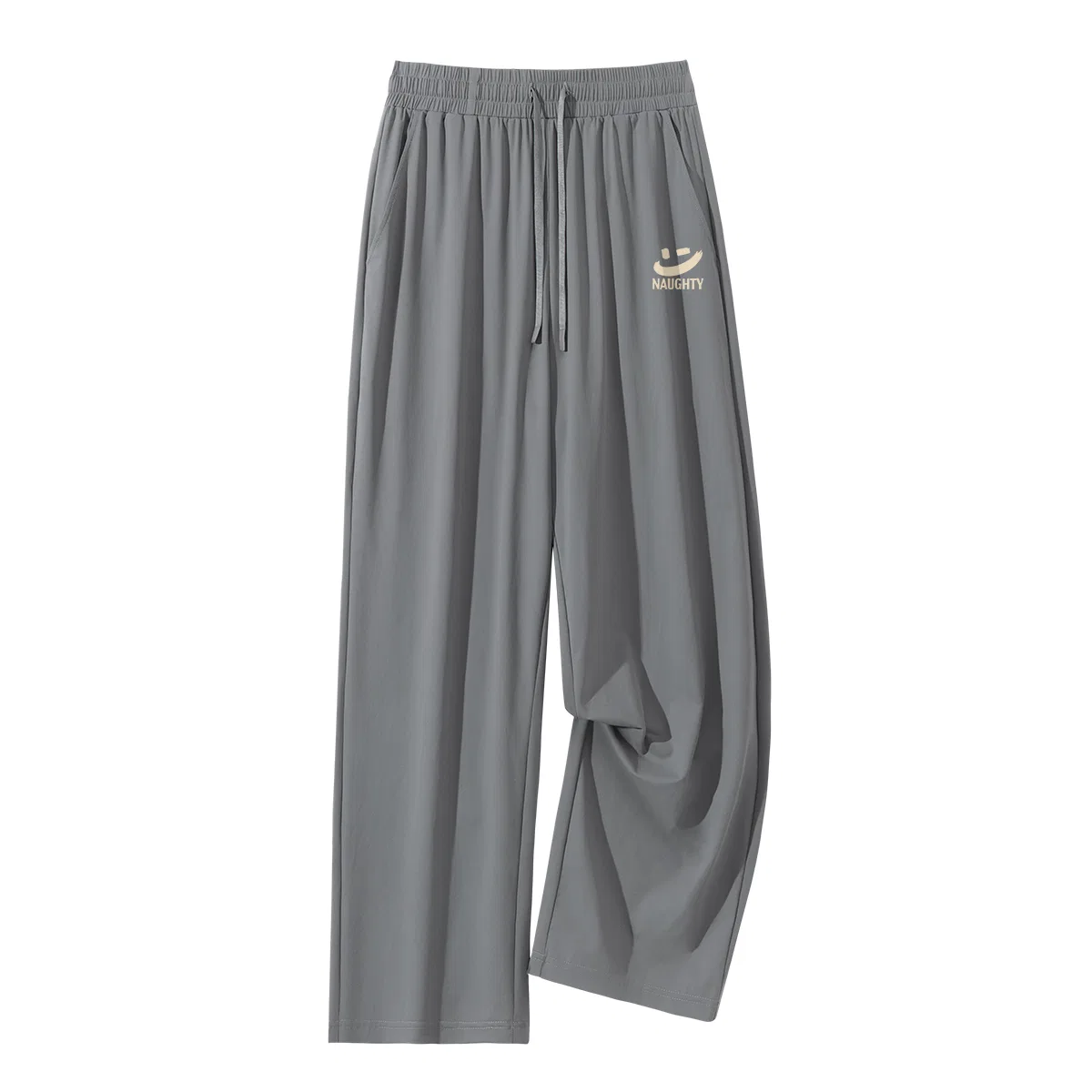 Детские брюки прямого кроя Y Playful Smile Pants Logo MINISO, Dark Gray