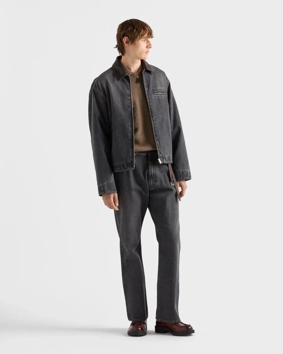 Прямые джинсы свободного кроя Prada, черный — фото 2