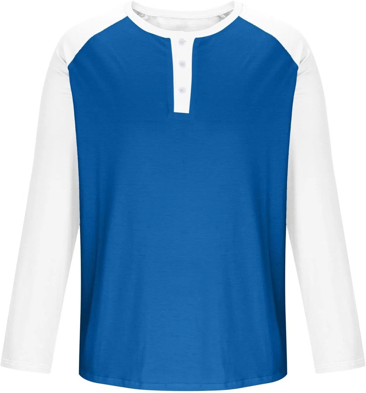 Мужская хенли футболка с реглан рукавом Long Sleeve Shirts for Men, 2-blue — фото 3