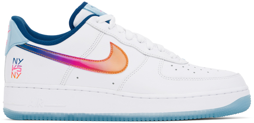 

Бело-синие кроссовки Air Force 1 '07 Premium Nike