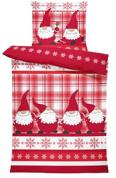 

Зимнее постельное белье One-Home Weihnachten Wichtel, 135x8x200 см, красный