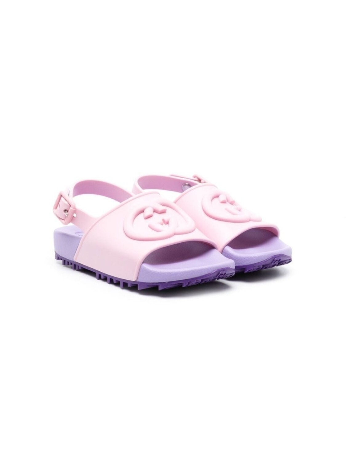 

Gucci Kids Interlocking G slingback sandals, розовый