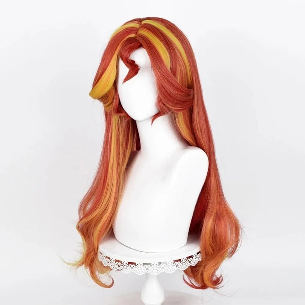 Парик для косплея «Sunset Shimmer» оранжево-красно-желтый Xingbiyou — фото 4