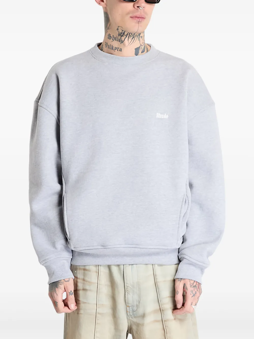 

Толстовка с вышитым логотипом RHUDE, серый