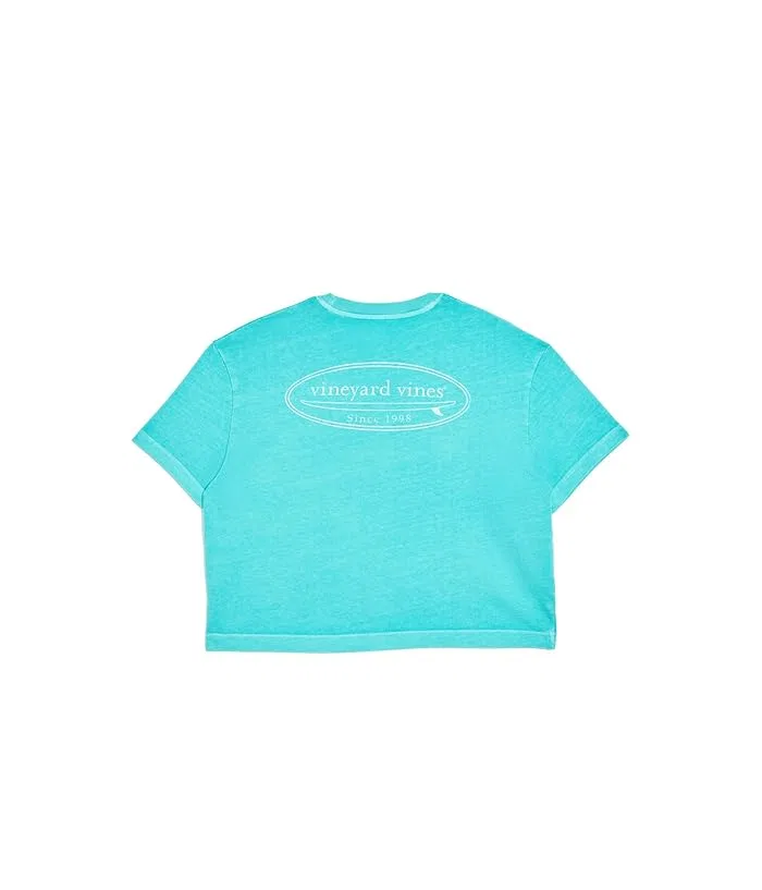 Футболка укороченная с принтом Cropped Tee Vineyard Vines Kids, Nautical Navy — фото 2