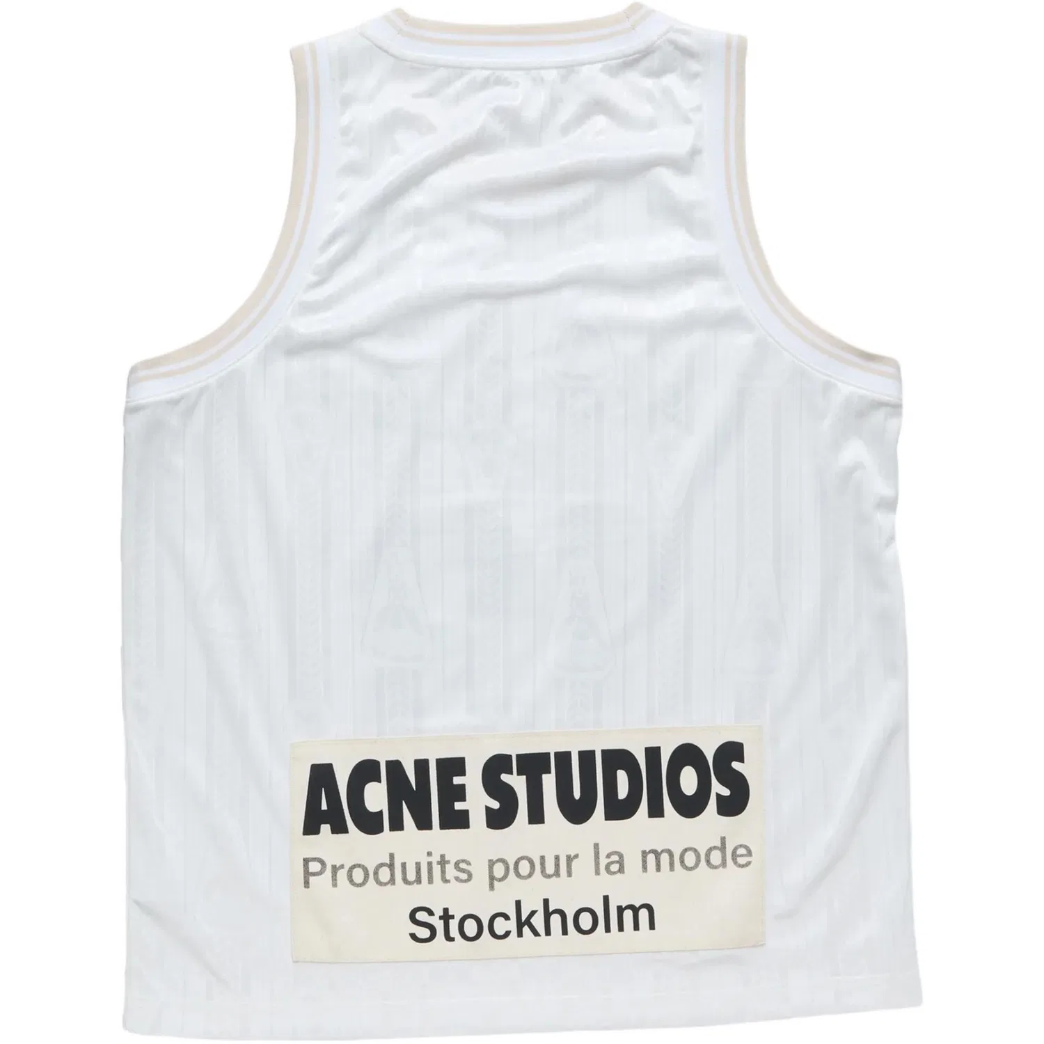 Топ Acne Studios с круглым вырезом и лямкой-борцовкой белый — фото 3