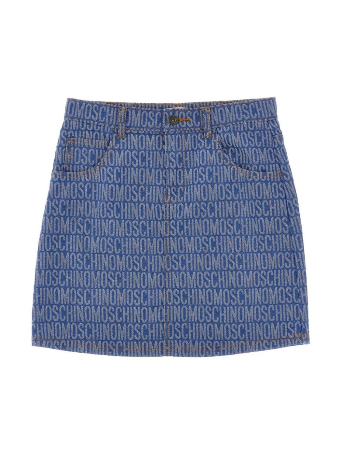 

Moschino Kids мини-юбка с жаккардовым логотипом, синий