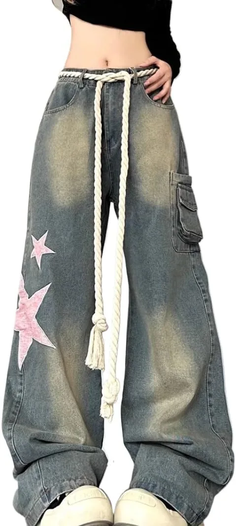 

Женские джинсы baggy star vintage harajuku oversize high waist Pbkabiug