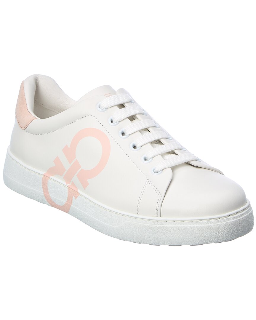 Кожаные кроссовки Ferragamo Number Salvatore Ferragamo, белый