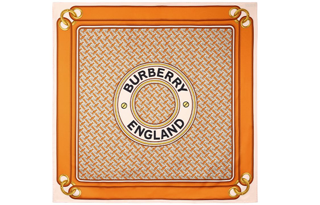 

Шёлковый шарф Женский Оранжевый Burberry, Красно-оранжевый