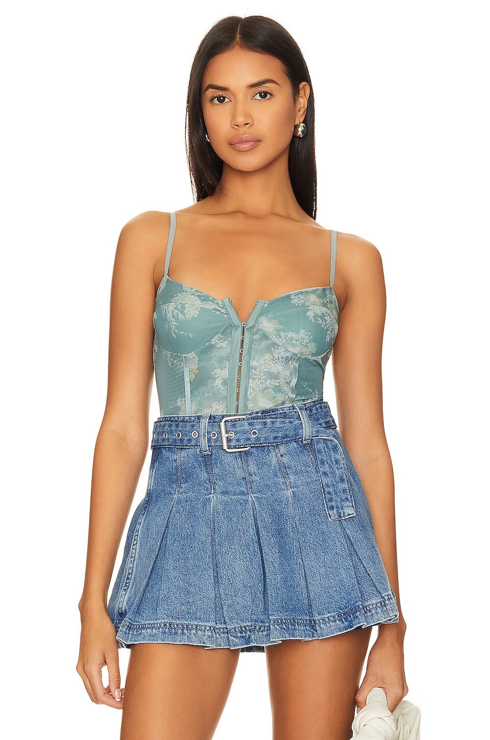 

Боди Free People x Intimately FP Night Rhythm Corset In Sage Combo, цвет Sage Combo