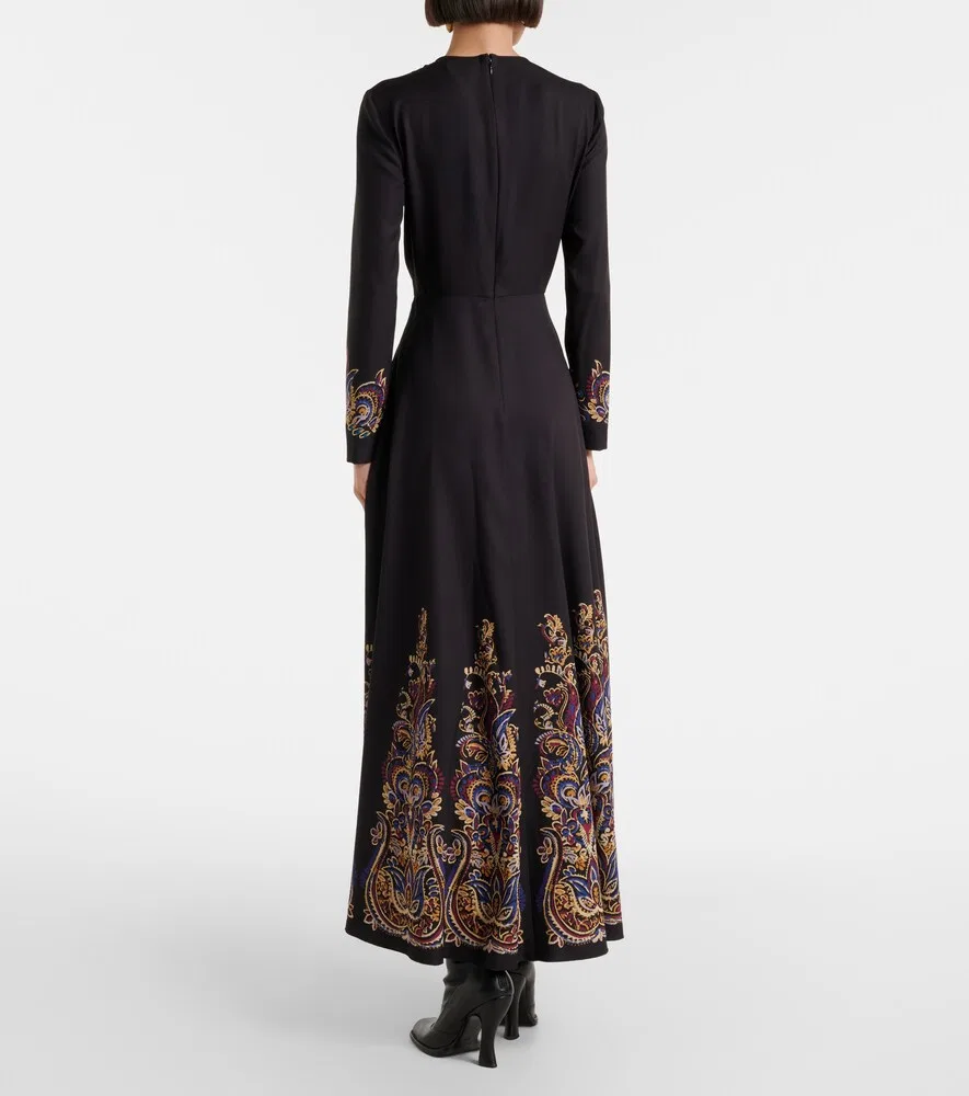 Макси-платье с узором пейсли Etro, черный — фото 3