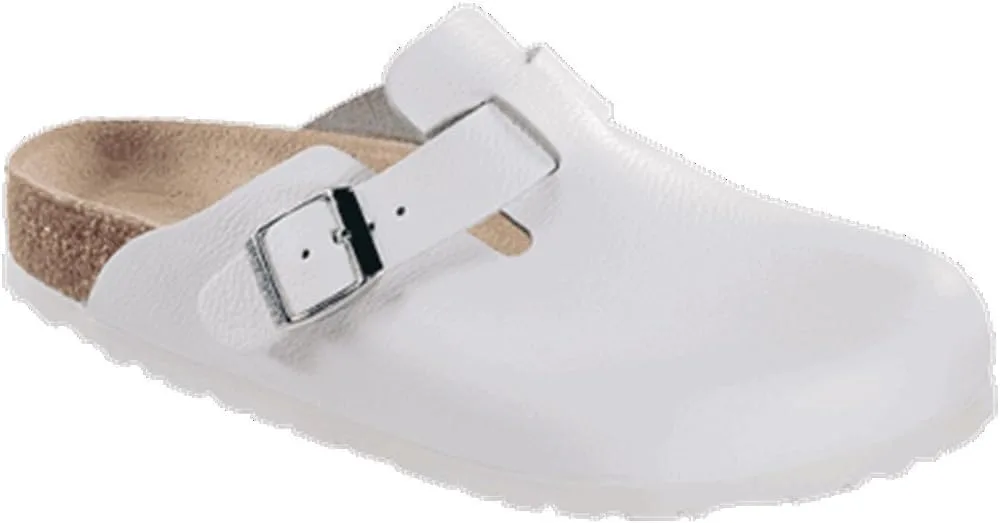 Birkenstock Boston - классические сабо из натуральной кожи, белый — фото 2