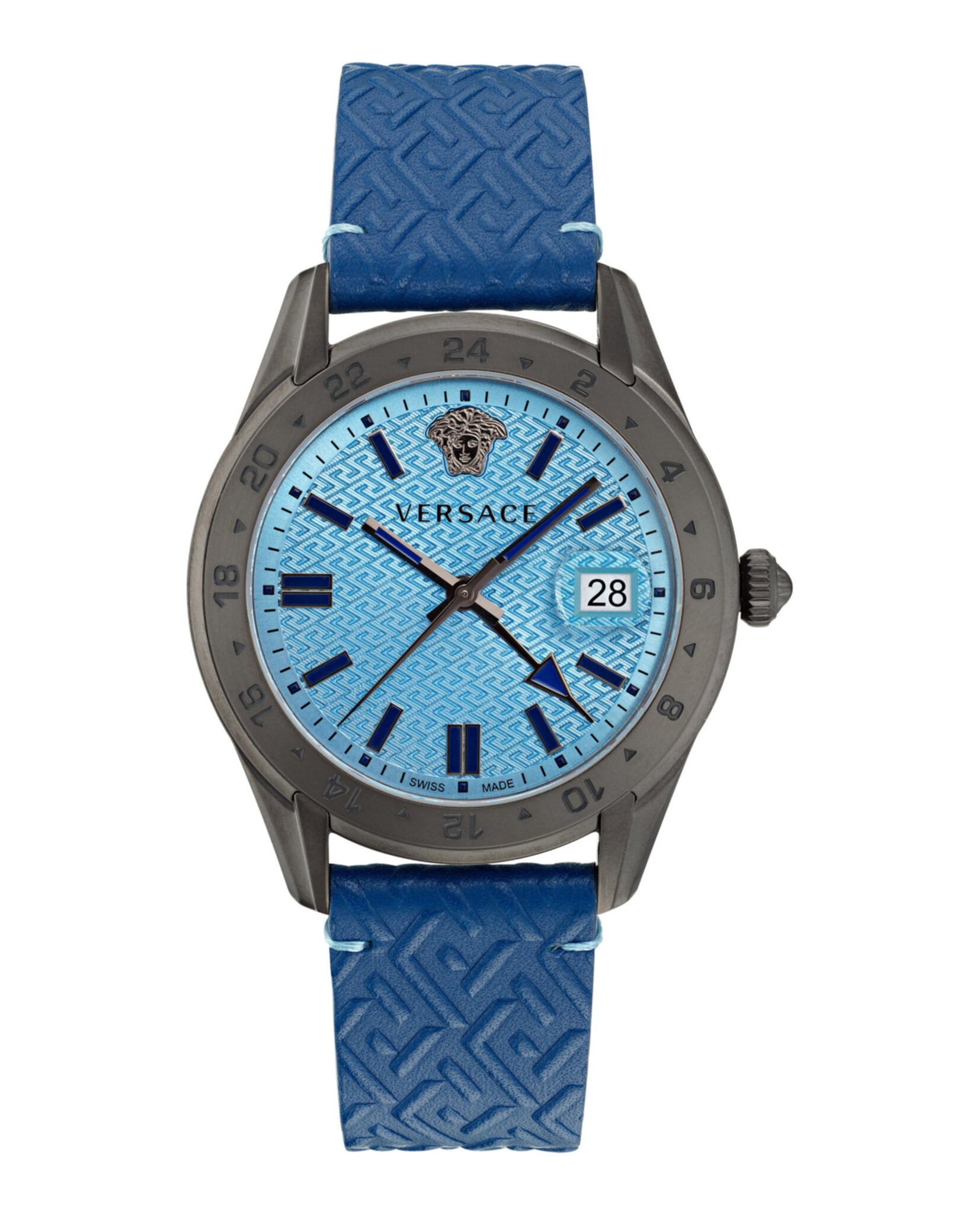 

Часы Greca Time GMT Versace, цвет blue/gun/blue