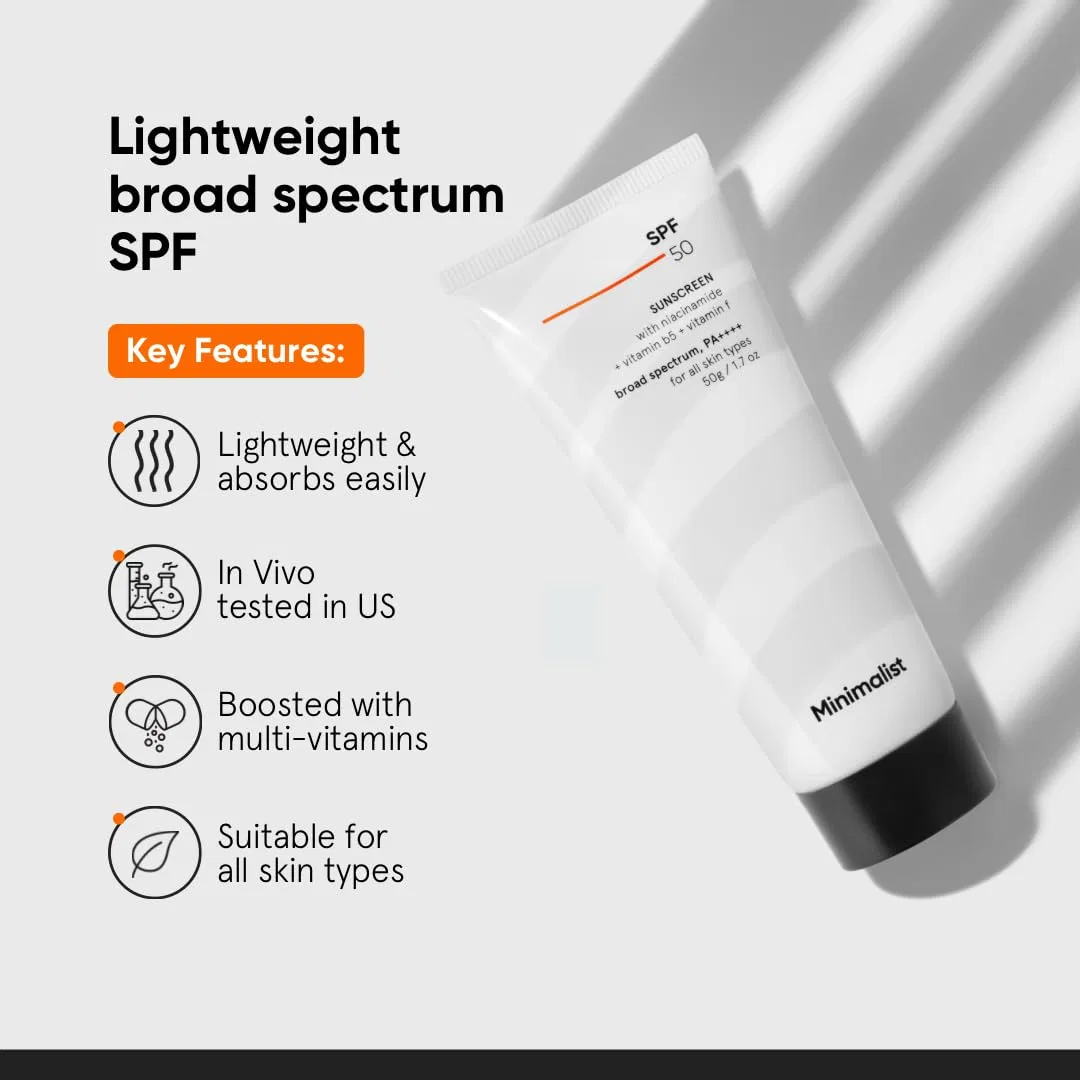Легкий солнцезащитный крем Minimalist SPF 50 без белых следов Minimalist — фото 2