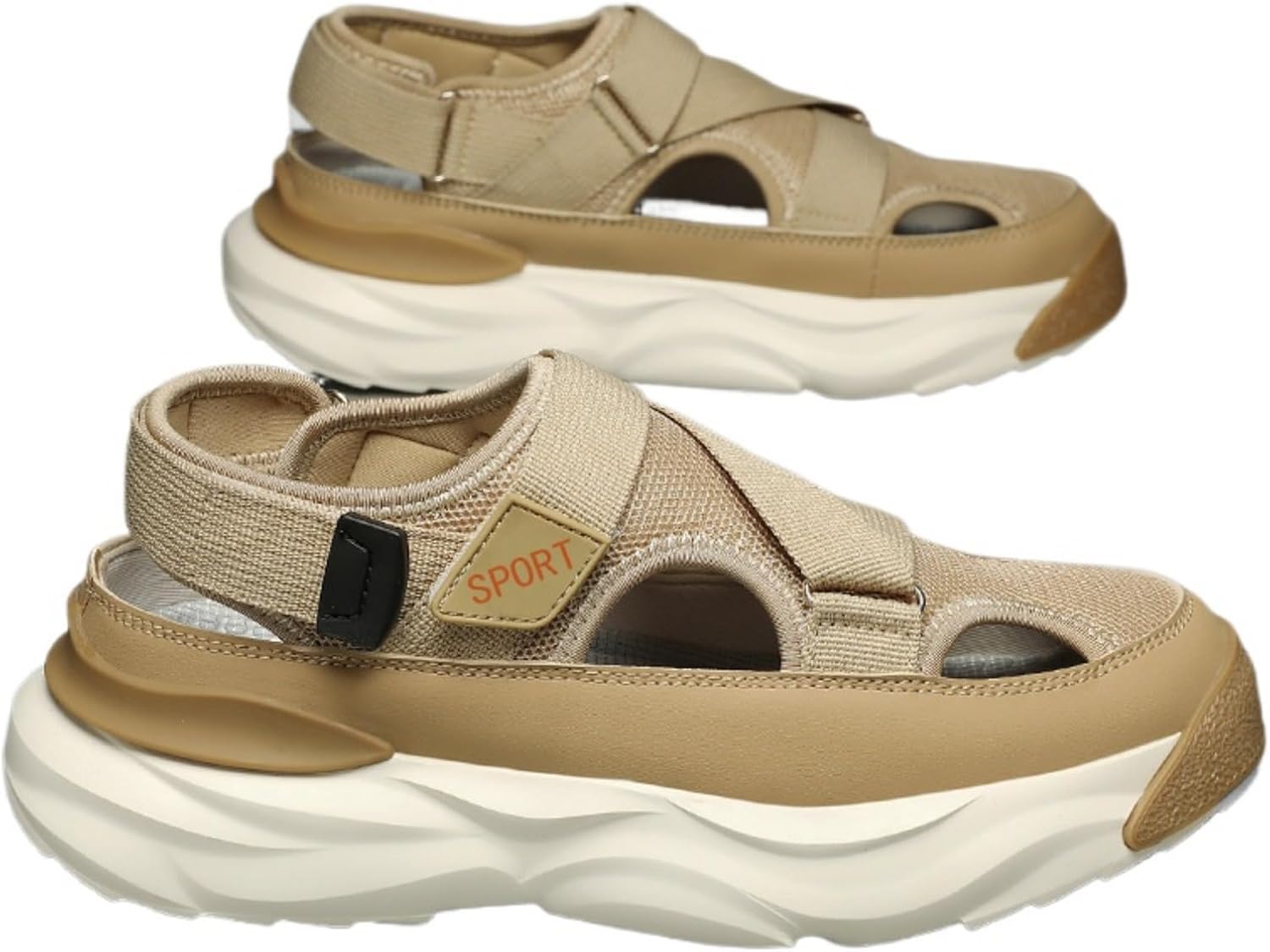 

Мужские дышащие сабо с регулируемым ремешком - нескользящие комфортные шлепанцы для вождения, пляжа и повседневной носки (серый, черный, хаки) Azttoztto