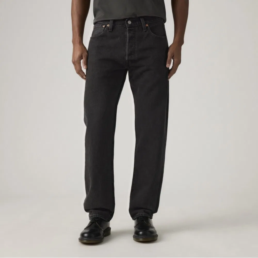 Мужские свободные джинсы 501 чёрные от Levi's