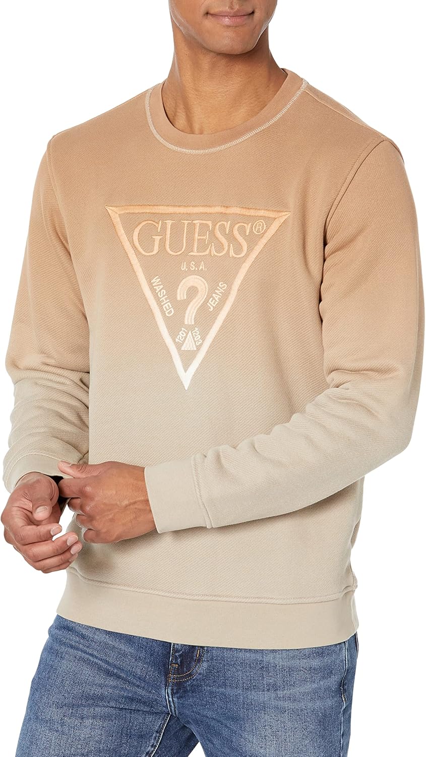 

Мужской свитшот GUESS с логотипом Brun Ombre, White/Fur Green Deep Dye