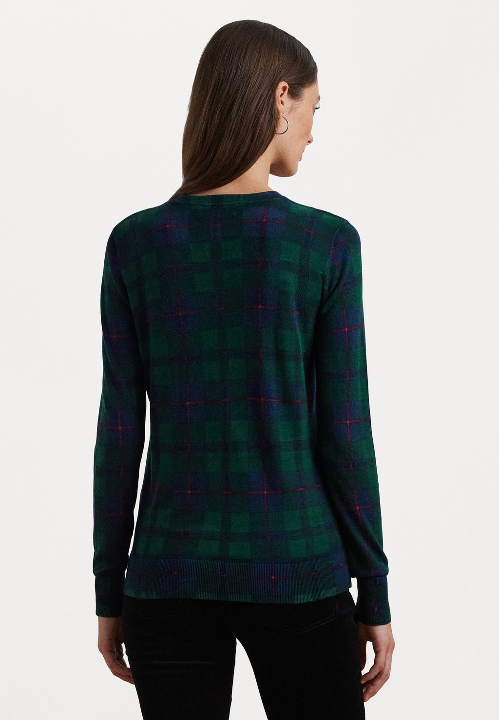 

Джемпер BLACK WATCH PLAID BEADED-CREST SWEATER Lauren Ralph Lauren, зеленый