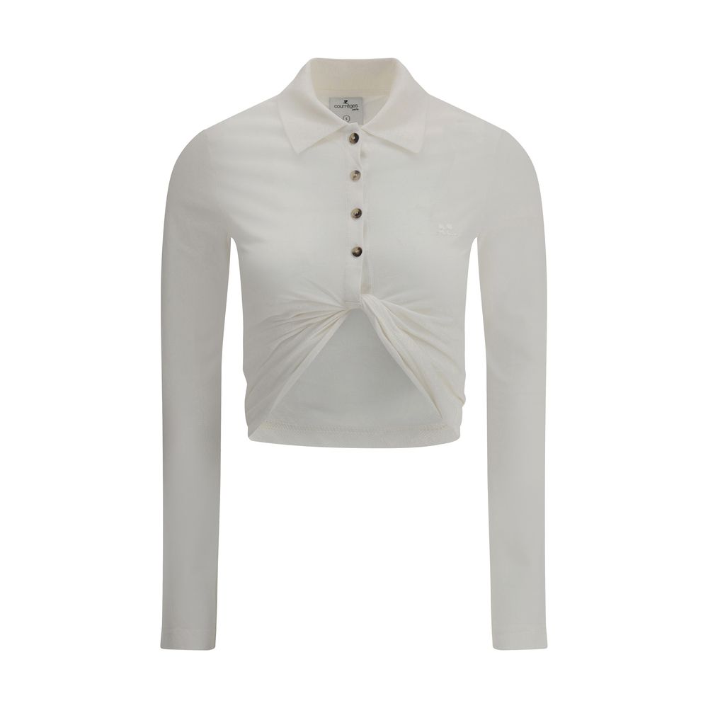 

Поло Courrèges с перекрученной деталью Courreges, белый