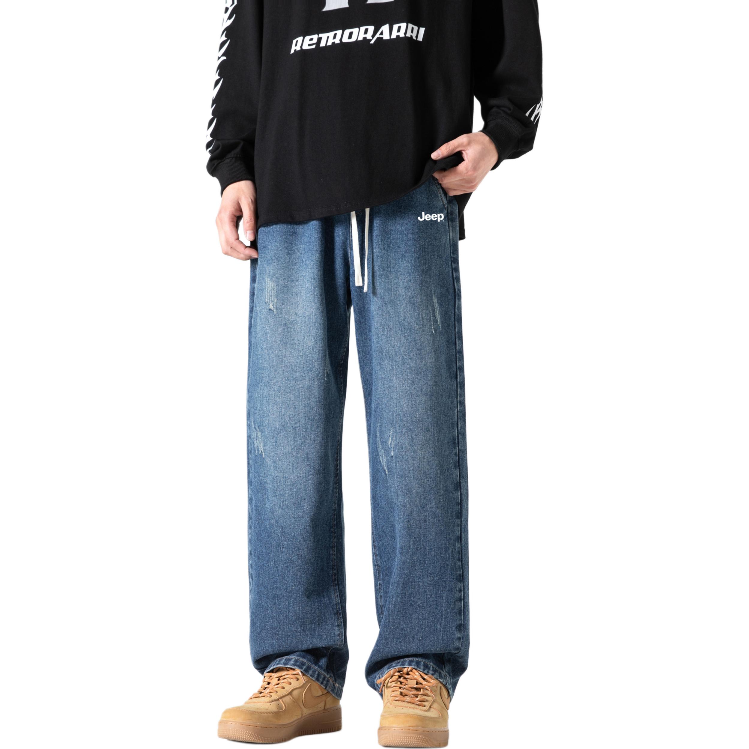 

ДДДжинсы Unisex Moderate Straight Fit Jeep, 复古蓝【加绒加厚】