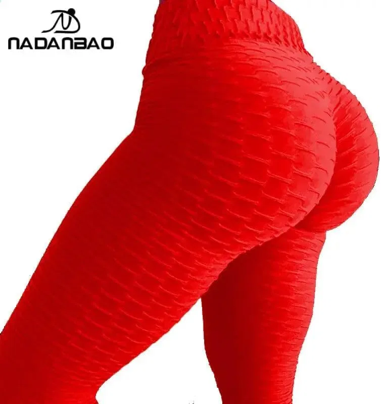 Леггинсы для йоги Pink Jacquard, женские, высокие, бесшовные — фото 4