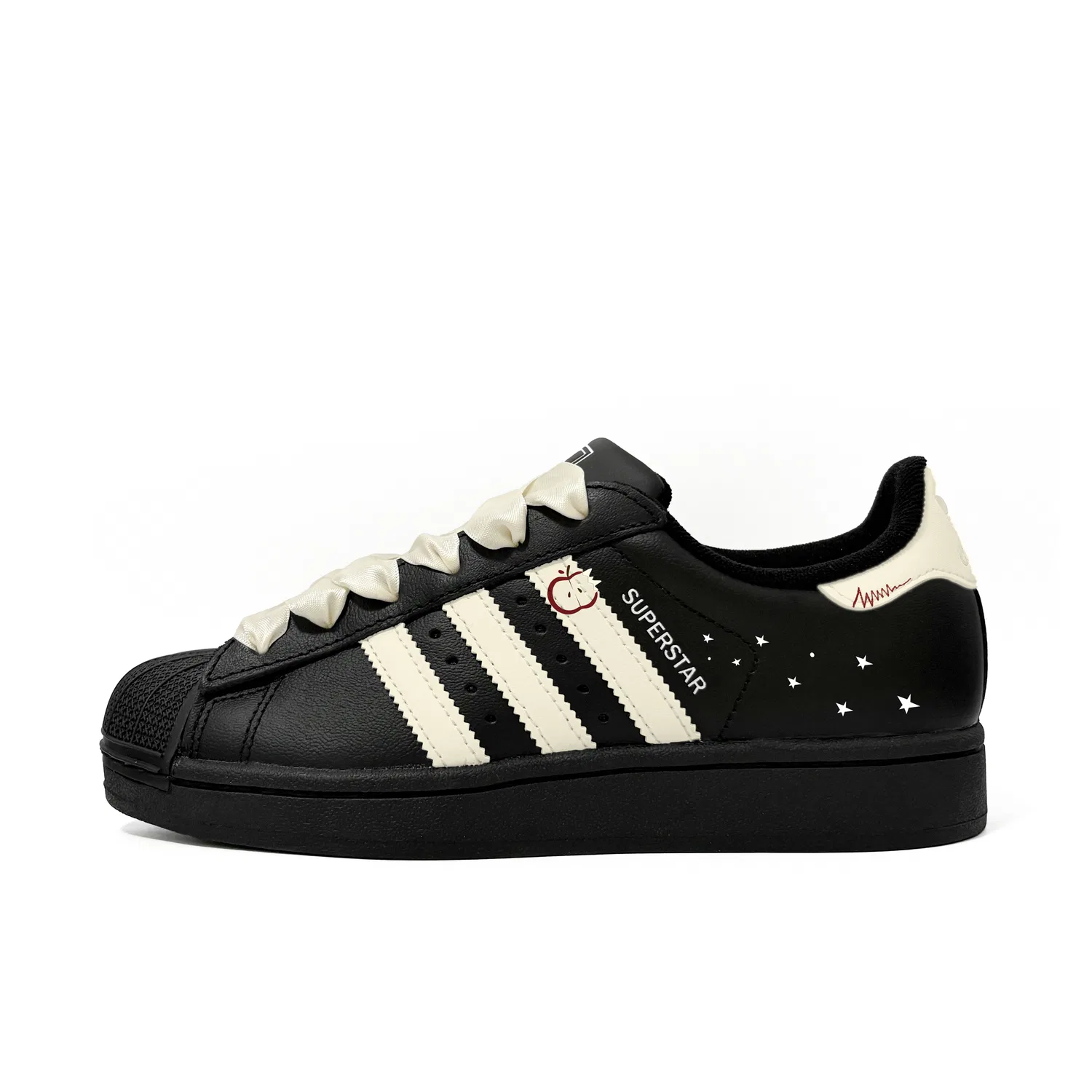 Кроссовки детские кожаные Adidas Originals Superstar 2 Apple Stars черные