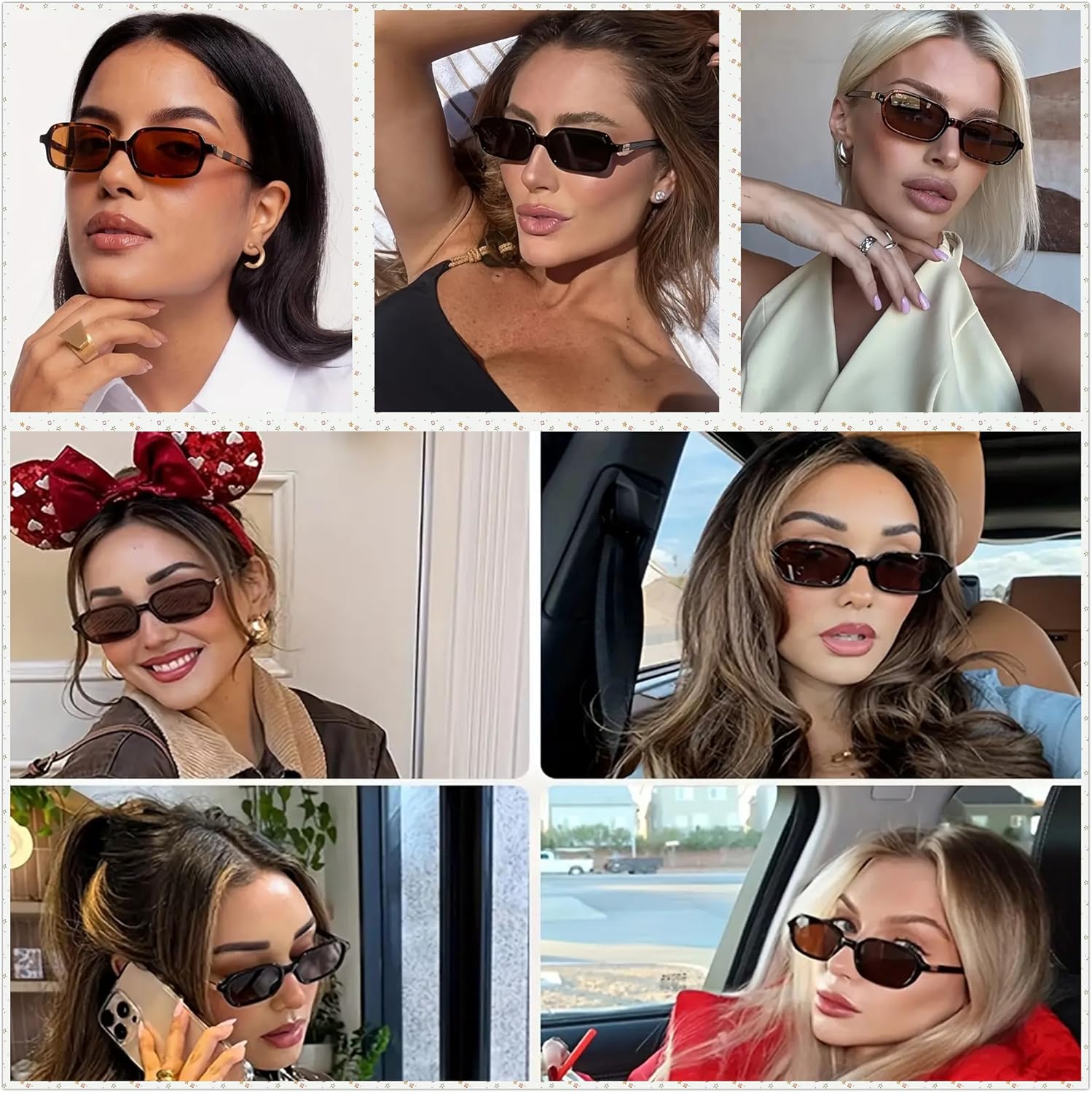 

Солнцезащитные очки в стиле ретро, ​​прямоугольные, для женщин и мужчин, винтажные, узкие, модные, маленькие, квадратные, в стиле 90-х, с защитой от УФ-излучения pipajoy, 2 Pack Tortoise Frame/Brown Lens+black Frame/Orange Lens)