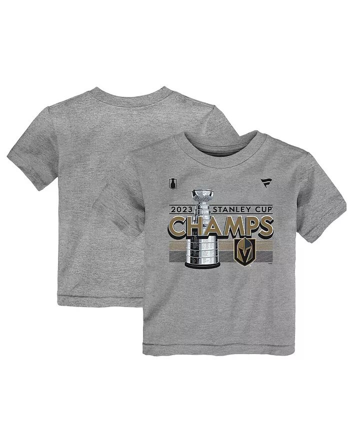 

Футболка для раздевалки чемпионов Кубка Стэнли 2023 года Heather Grey Vegas Golden Knights для мальчиков и девочек Fanatics