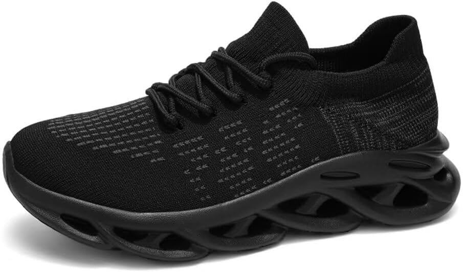 

Мужские дышащие кроссовки Jakcuz с сеткой, без застежек, для ходьбы, противоскользящие, легкие, спортивные, повседневные, модные носочные кроссовки, черный