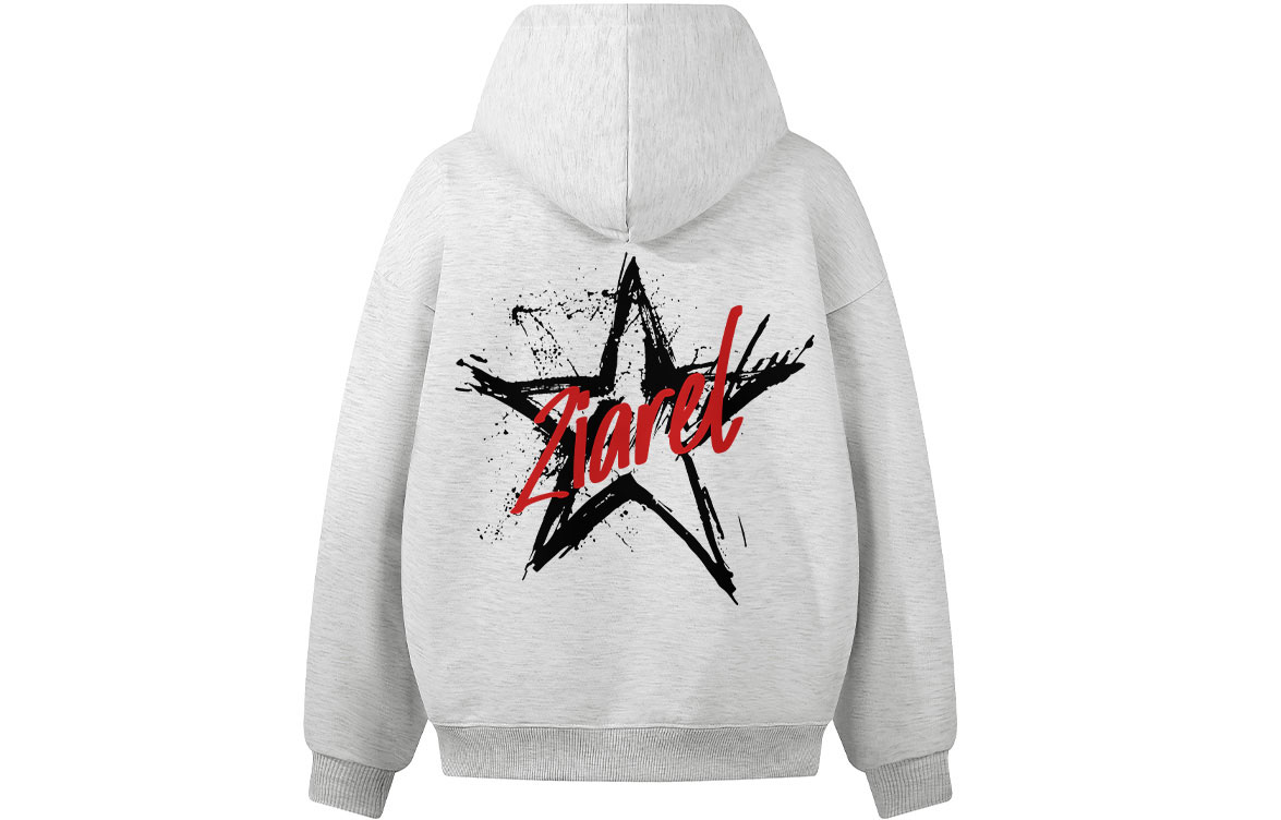 

Толстовка Unisex Hooded Moderate Heavyweight ZIAREL, белый heather серый