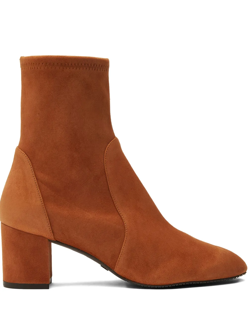 Ботильоны Yuliana из эластичного материала с каблуком 60 мм Stuart Weitzman, коричневый