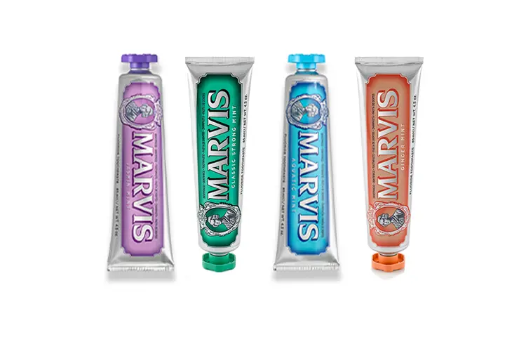 Классическая зубная паста Periodontal Care 85 мл*4 Marvis, three-piece set: soft mint toothpastes 75ml+strengthened bright white toothpastes 85ml+jasmine-scented toothpastes 85ml — фото 3