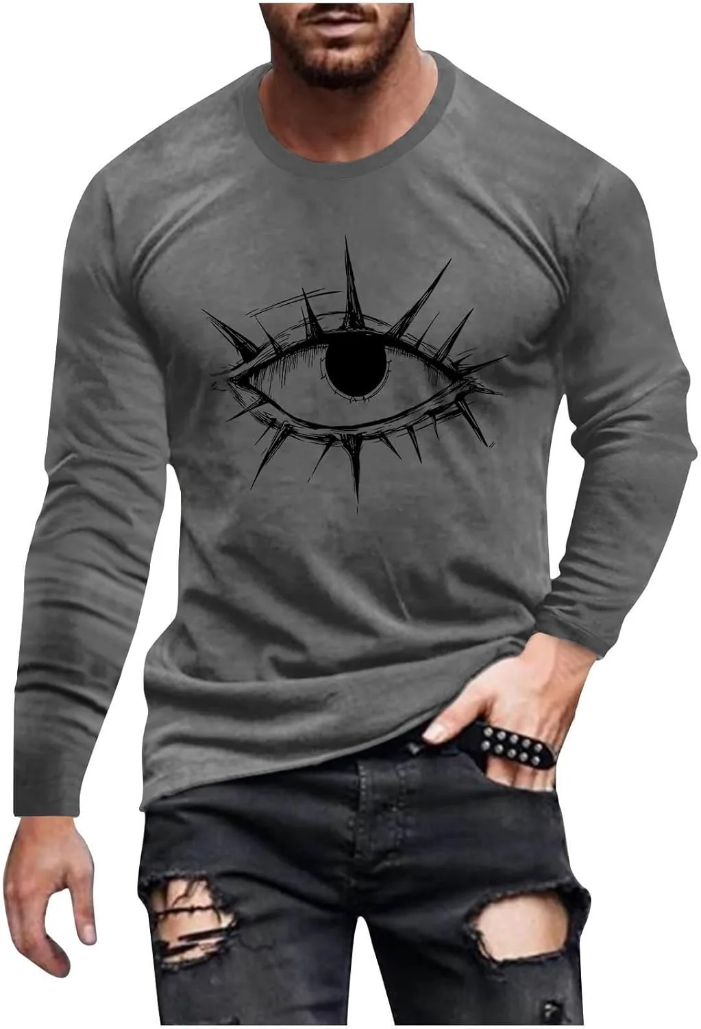 

Футболка для мужчин Heavyweight с длинным рукавом и круглым вырезом