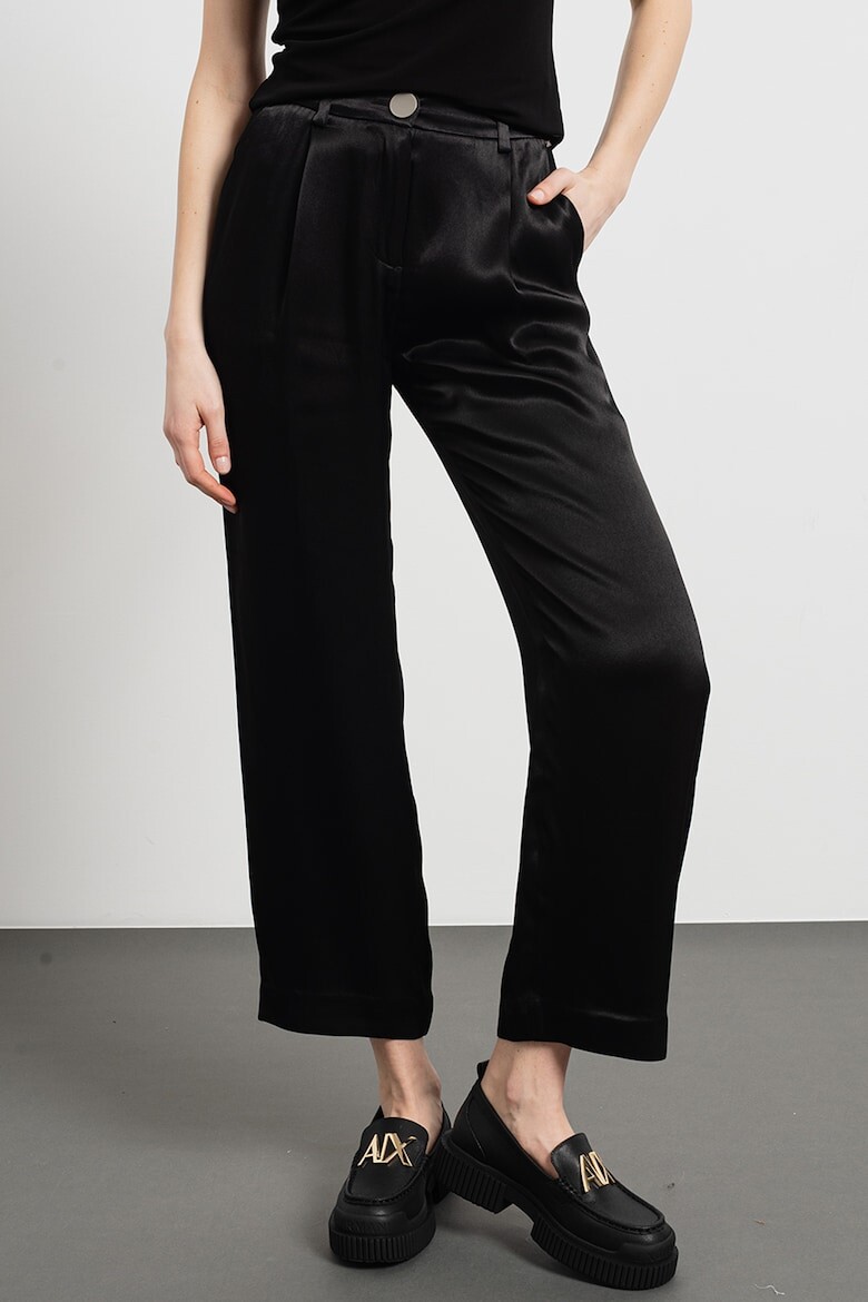 

Укороченные атласные брюки Armani Exchange, черный