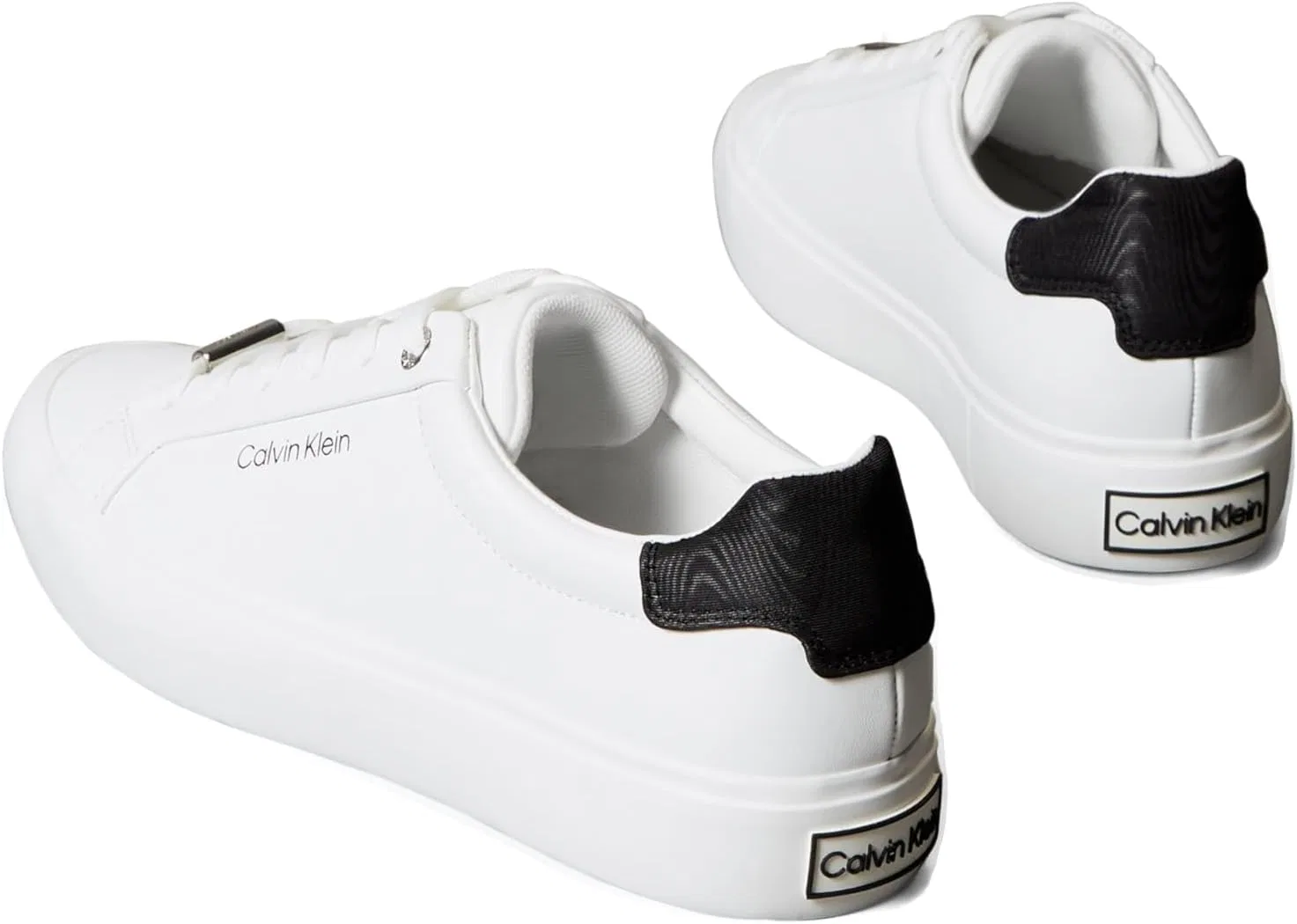 Кроссовки Calvin Klein Vulc Lace Up Lth/Moi, 0K5, 36 EU 0K5 - Bright White Black 36 — фото 4