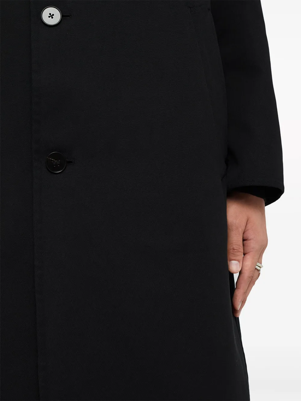 Однобортное пальто с заостренными лацканами JIL SANDER, черный — фото 3
