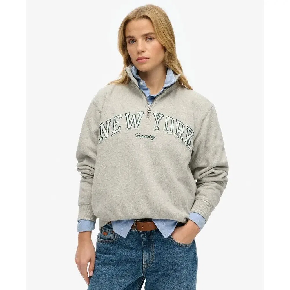 Женский свитшот с полузамком Athletic Ess Applique Superdry, Цвет Grau — фото 2