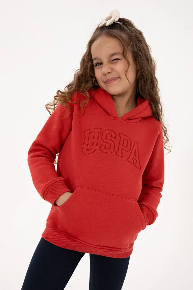 Детское для девочек худи с капюшоном U.S. Polo Assn., Dried Rose