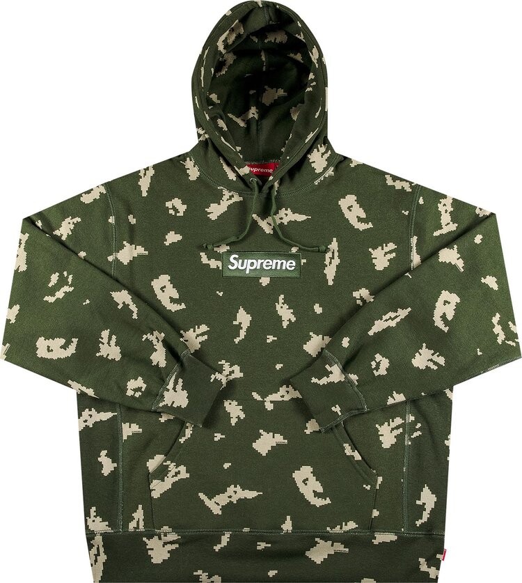 

Толстовка Supreme Box Logo Hooded Sweatshirt 'Olive Russian Camo', зеленый