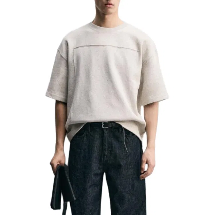 Футболка детская с круглым вырезом, серая, ZARA — фото 4