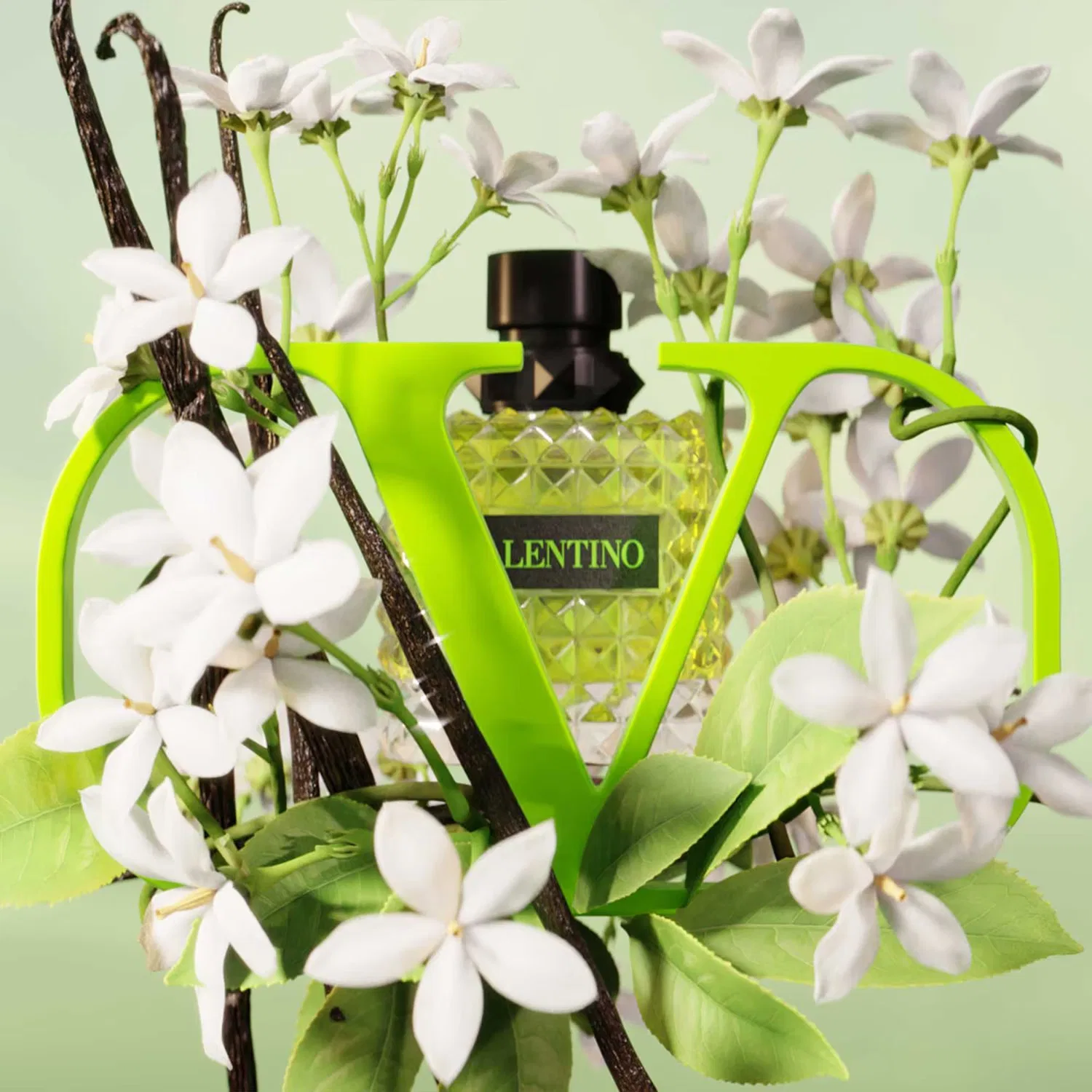 Парфюмерная вода VALENTINO Born in Roma Green Stravaganza Donna, 30 мл, цветочный, с нотками лапсанг сушонга — фото 4
