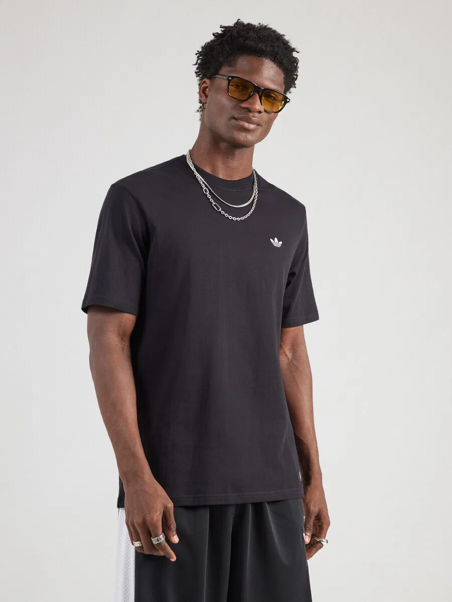 Футболка ADIDAS ORIGINALS 'Trefoil Essentials' черного цвета — фото 2