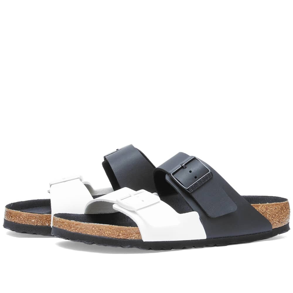 Сандалии Birkenstock Arizona Split Birko-Flor черный/белый