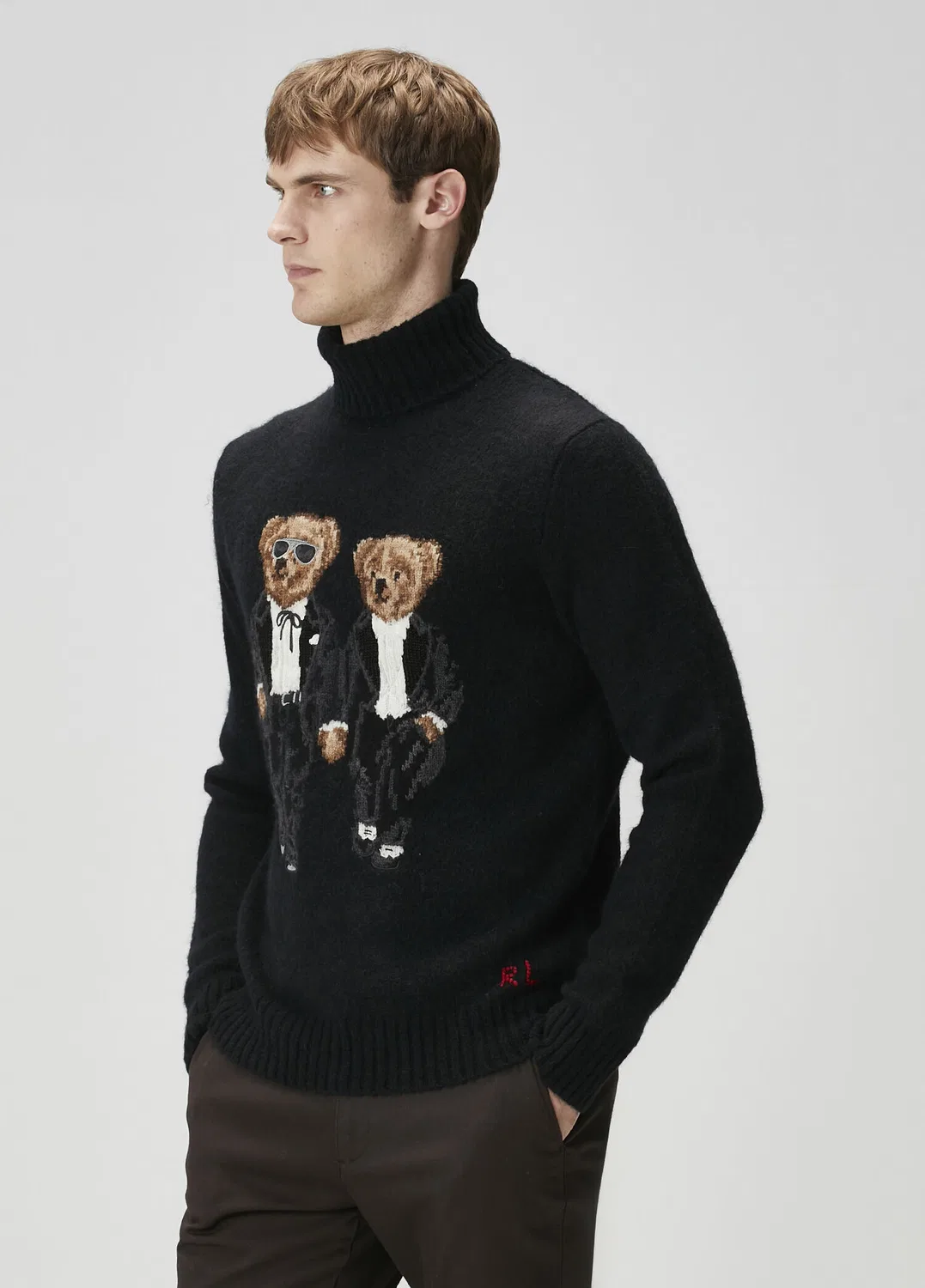 Свитер водолазка Polo Ralph Lauren, black — фото 3