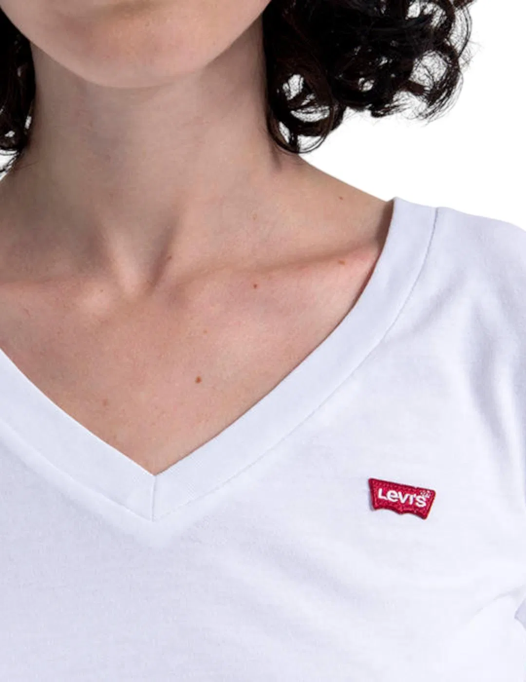 Женская футболка с V-образным вырезом Perfect Levi's, Weiß — фото 4